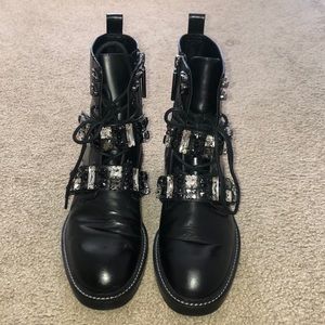 Embellished Combat Boots